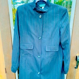 Harvé Benard by Benard Holtzman vintage pin stripe jacket coat red black EUC